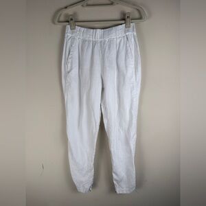 Michael Stars White Linen Tapered Pants Zipper at Ankle Womens Size Small Beach